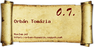 Orbán Tomázia névjegykártya